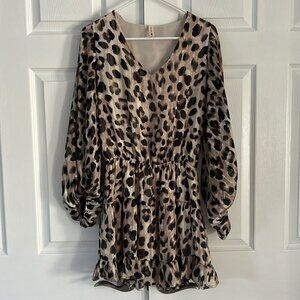 Tyche Leopard Print Dress Sz S
